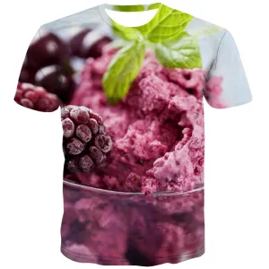 Sweet T-shirt Men Gourmet Shirt Print Icecream T-shirts Graphic Colourful Tshirts Cool