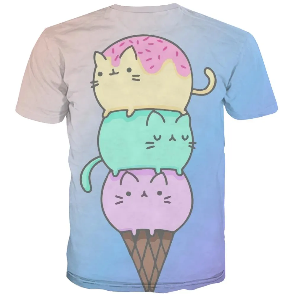 Sweet T-shirt Men Gourmet Tshirts Casual Icecream Tshirts Novelty Colourful Tshirt Printed