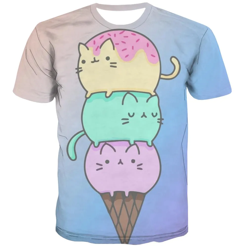 Sweet T-shirt Men Gourmet Tshirts Casual Icecream Tshirts Novelty Colourful Tshirt Printed