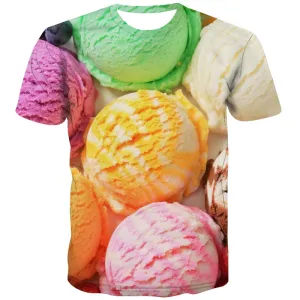 Sweet T-shirt Men Gourmet Tshirts Cool Icecream Tshirts Casual Colourful T shirts Funny