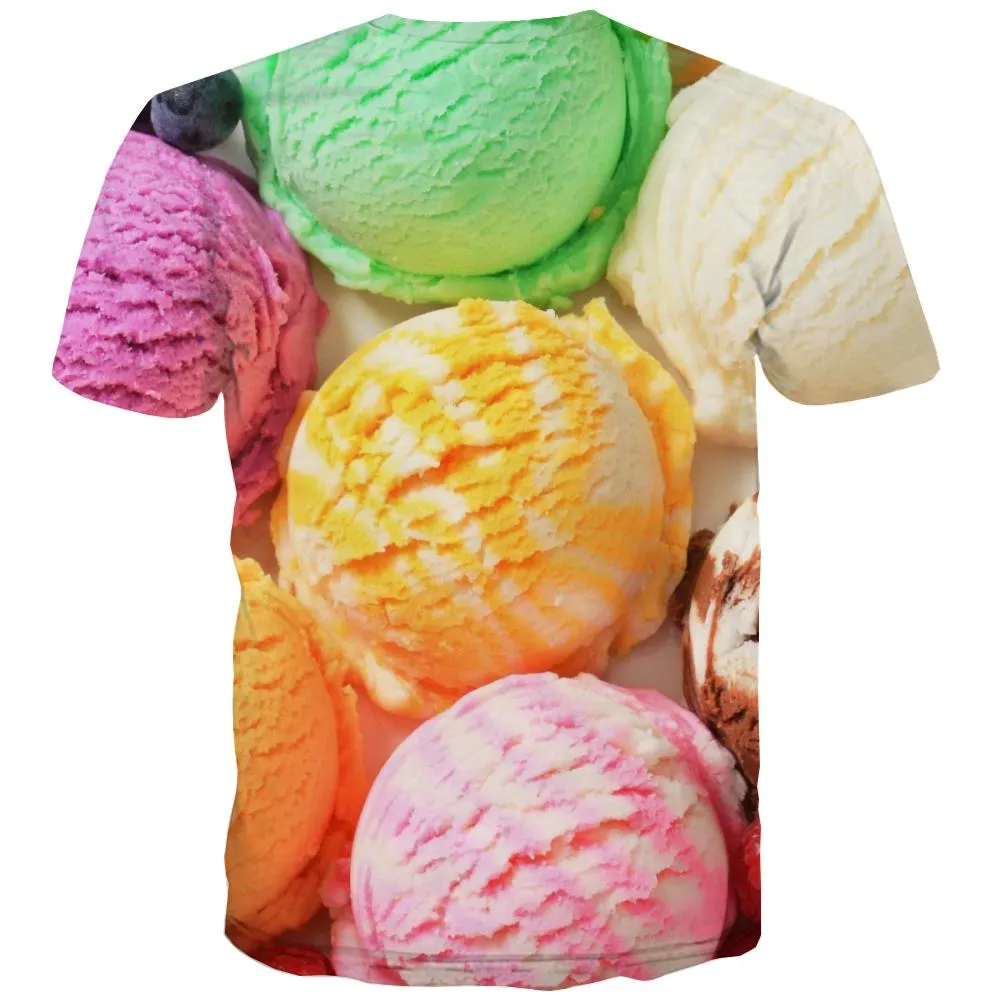 Sweet T-shirt Men Gourmet Tshirts Cool Icecream Tshirts Casual Colourful T shirts Funny