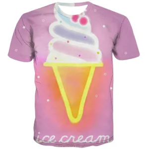 Sweet T-shirt Men Gourmet Tshirts Novelty Icecream Tshirt Anime Colourful Tshirts Casual