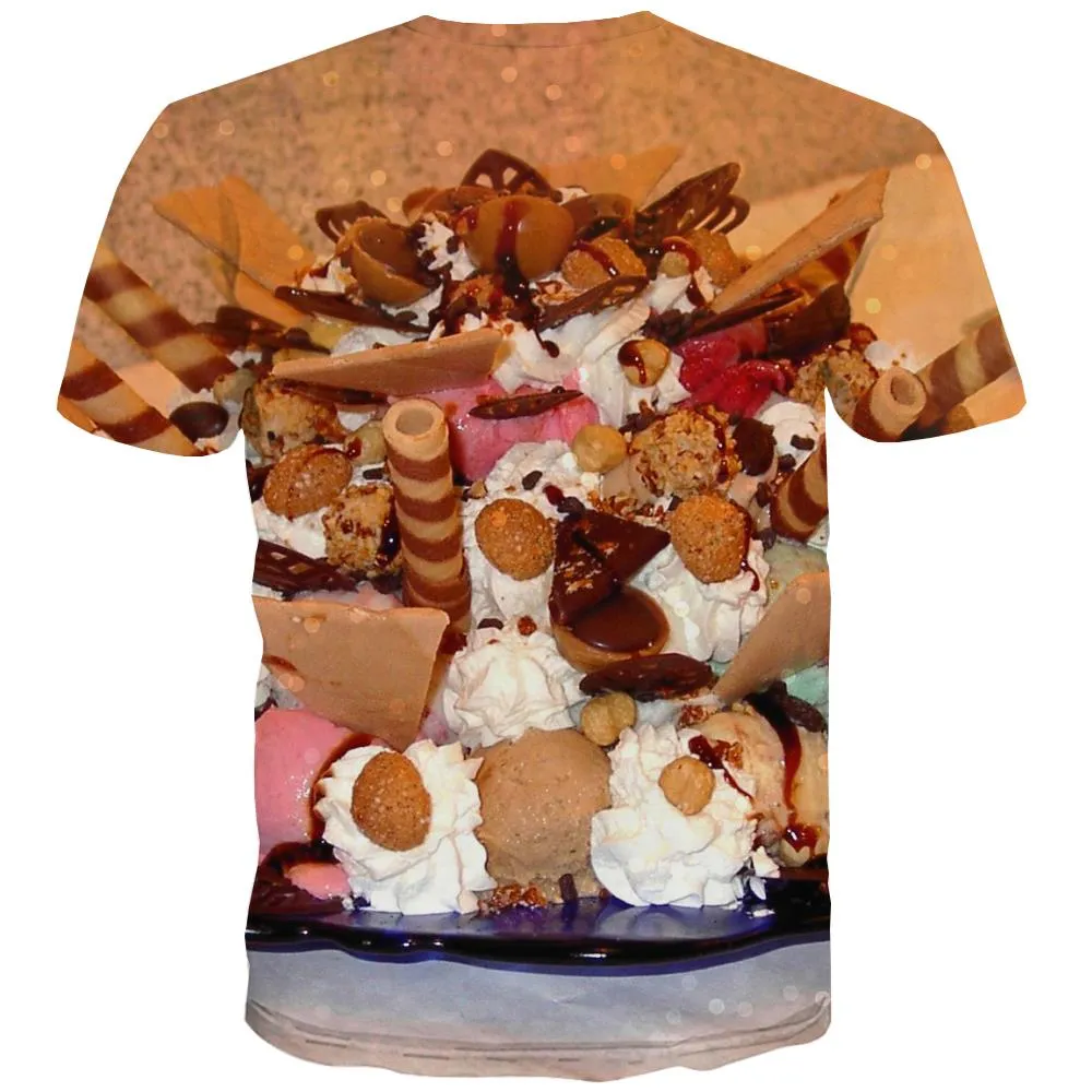 Sweet T-shirt Men Gourmet Tshirts Novelty Icecream Tshirt Printed Colourful T-shirts 3d