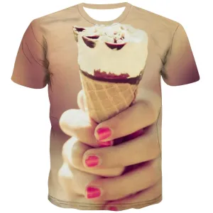 Sweet T shirts Men Gourmet T-shirts 3d Icecream Tshirt Printed Colourful Tshirts Casual