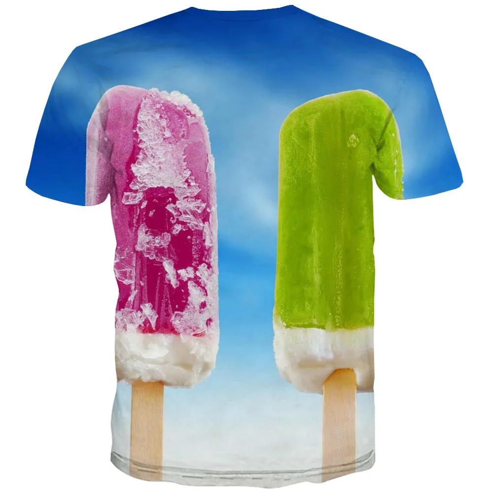 Sweet T shirts Men Gourmet T shirts Funny Icecream Tshirts Novelty Colourful Tshirts Casual