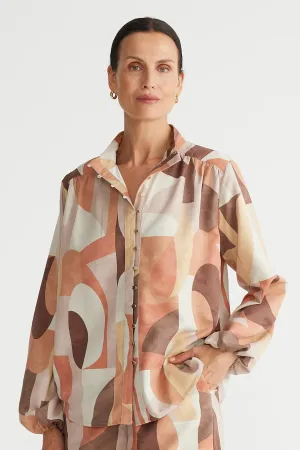 Sylvie Shirt in Earth Abstract