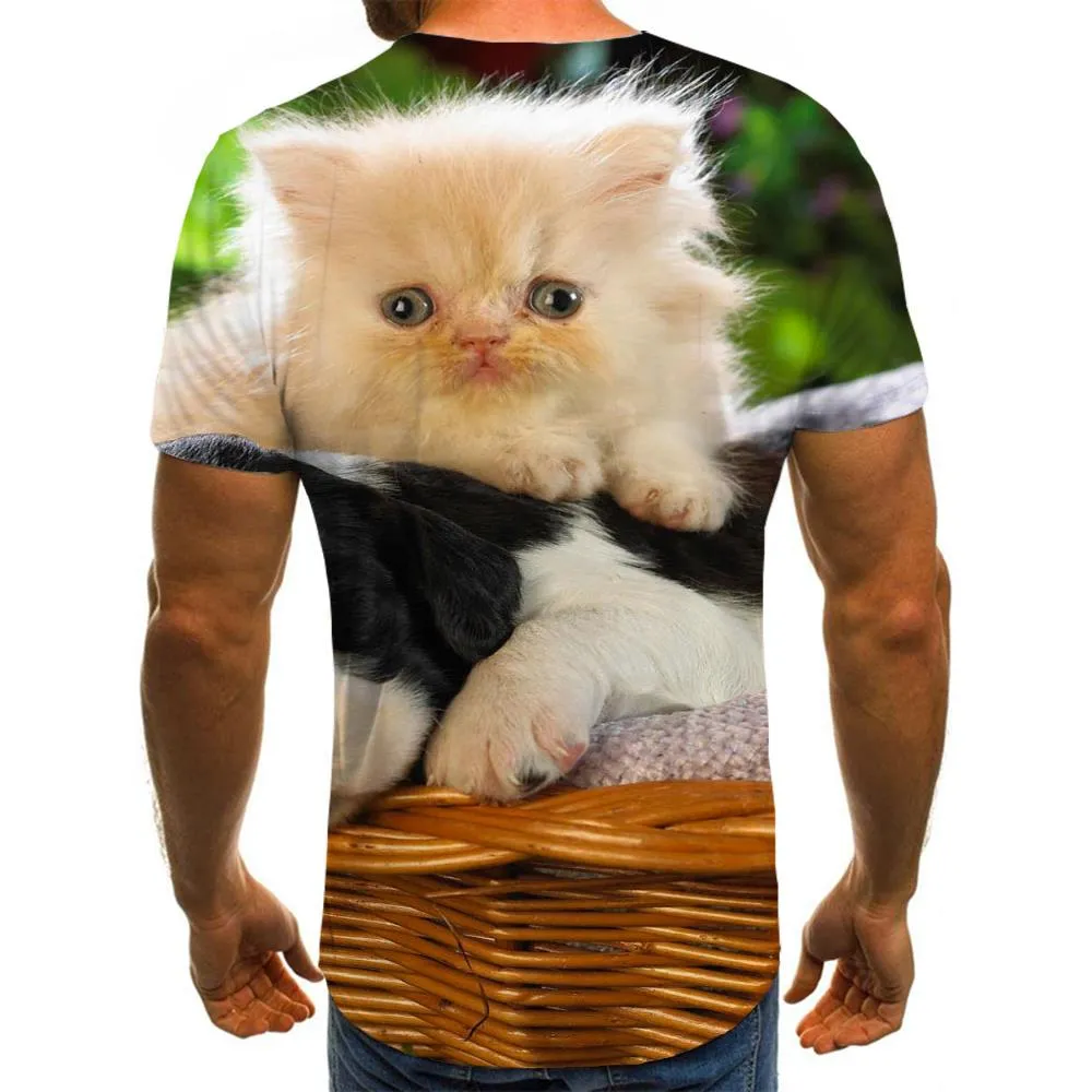 t shirt animaldocile pets clothingart costume cat and dog men Cool