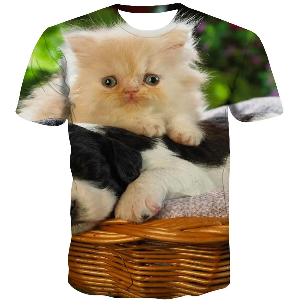 t shirt animaldocile pets clothingart costume cat and dog men Cool