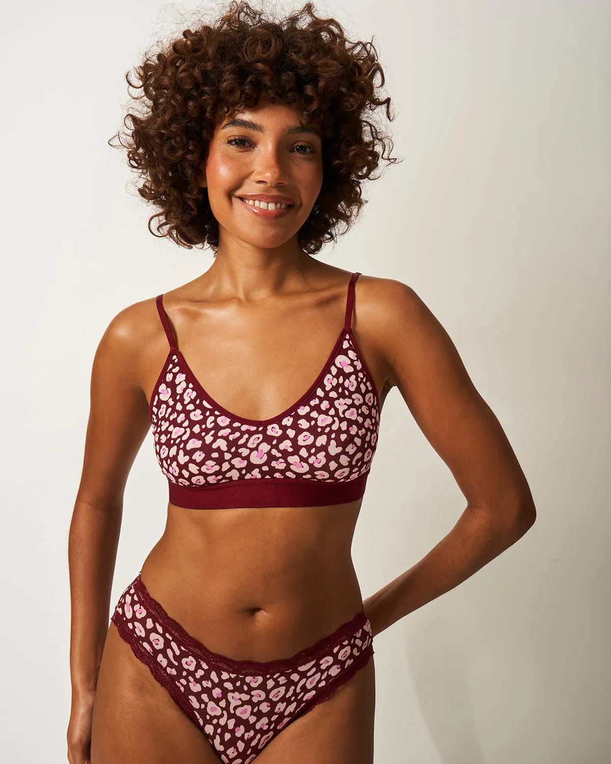 T-Shirt Bra - Rouge Leopard