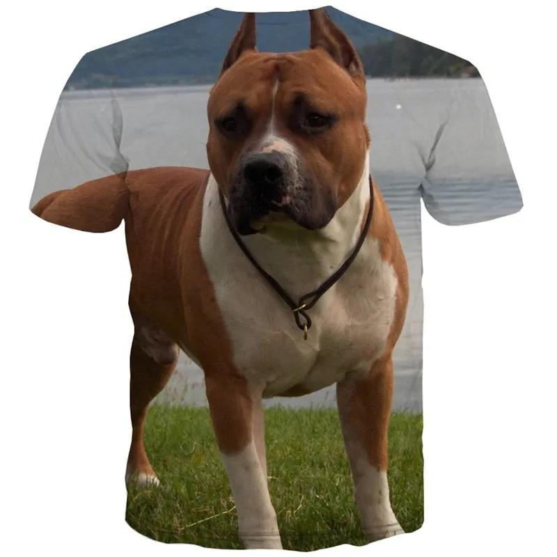 t shirt Bulldog dog Puppy Bully animal Casual shirt 3D big Smart dogs art costume male Cool