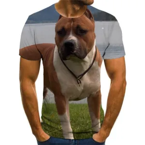 t shirt Bulldog dog Puppy Bully animal Casual shirt 3D big Smart dogs art costume male Cool