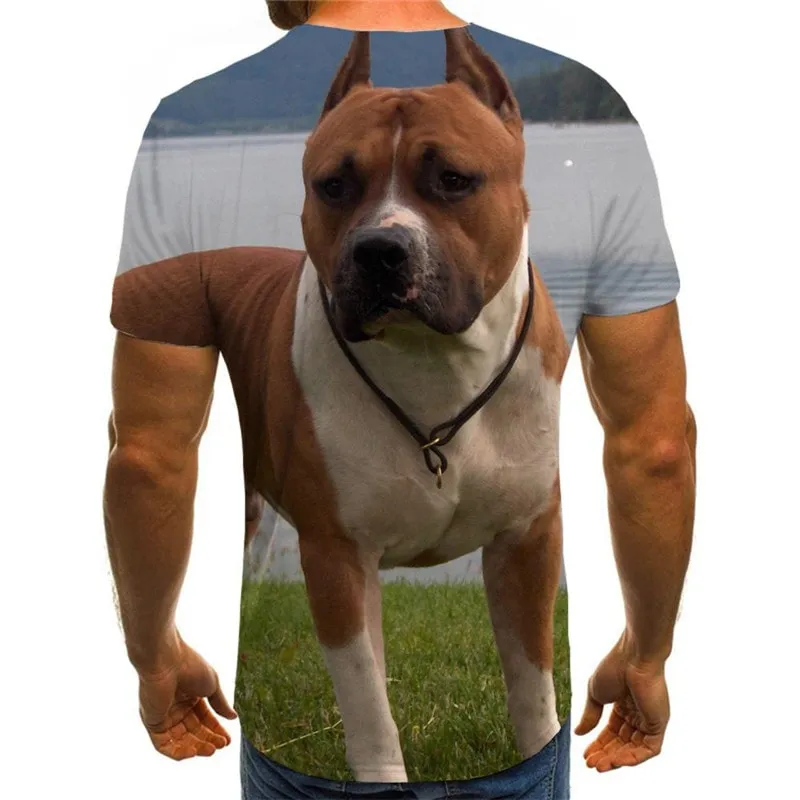 t shirt Bulldog dog Puppy Bully animal Casual shirt 3D big Smart dogs art costume male Cool