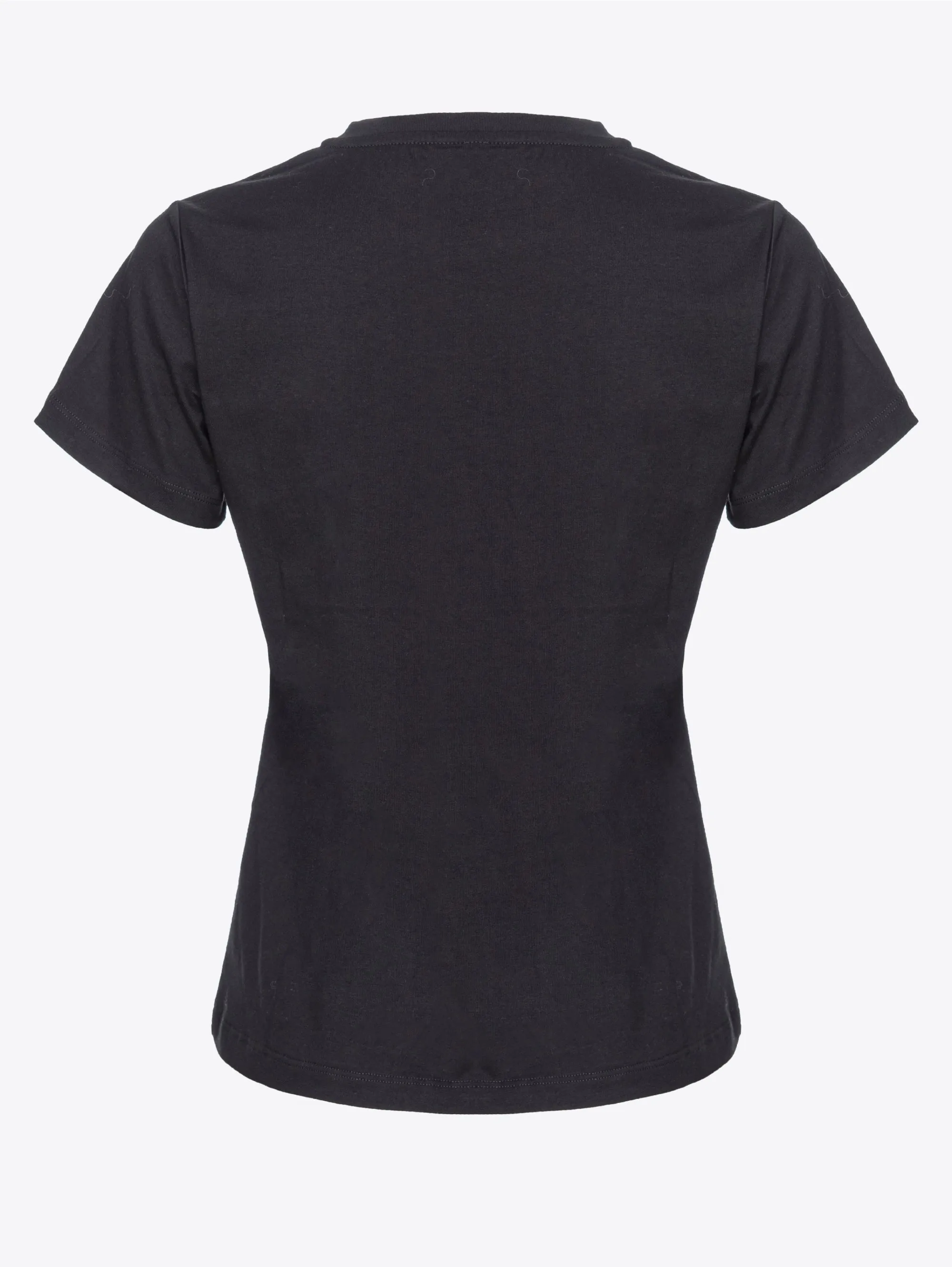 T-shirt con Ricamo Gioiello Nero