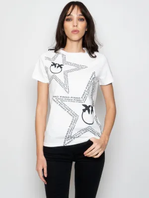 T-shirt con Stampa Logo Stella Bianco