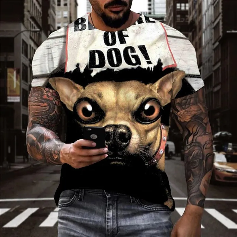 t shirt dog Puppy Cute animal Casual Cool men outfits big Smart dogs