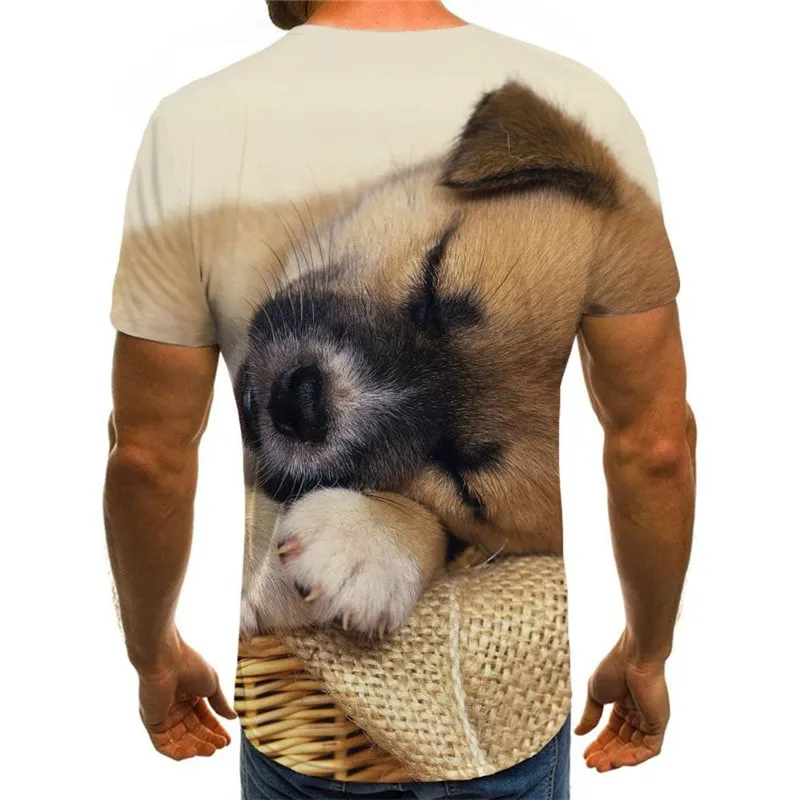 t shirt dog t shirt 3D Puppy Cute animal big Smart dogs art costume male Casual