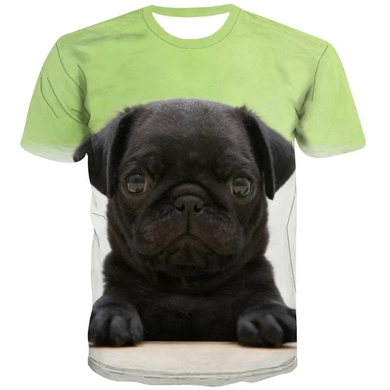 t shirts dog top tee Puppy Cute animal male art costume big Smart dogs Casual