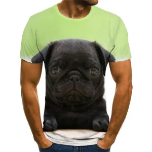 t shirts dog top tee Puppy Cute animal male art costume big Smart dogs Casual