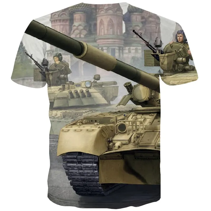 Tank T shirts Men Military T shirts Funny War Tshirts Novelty Metal Tshirts Casual