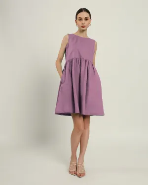 The Chania Purple Swirl Cotton Dress