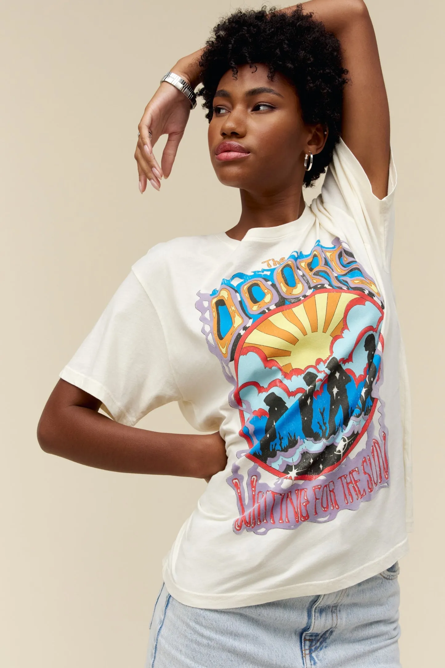 The Doors Waiting on the Sun Boyfriend Tee