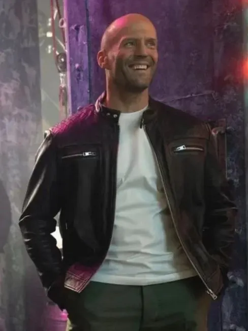 The Expendables 4 2023 Jason Statham Black Quilted Leather Jacket