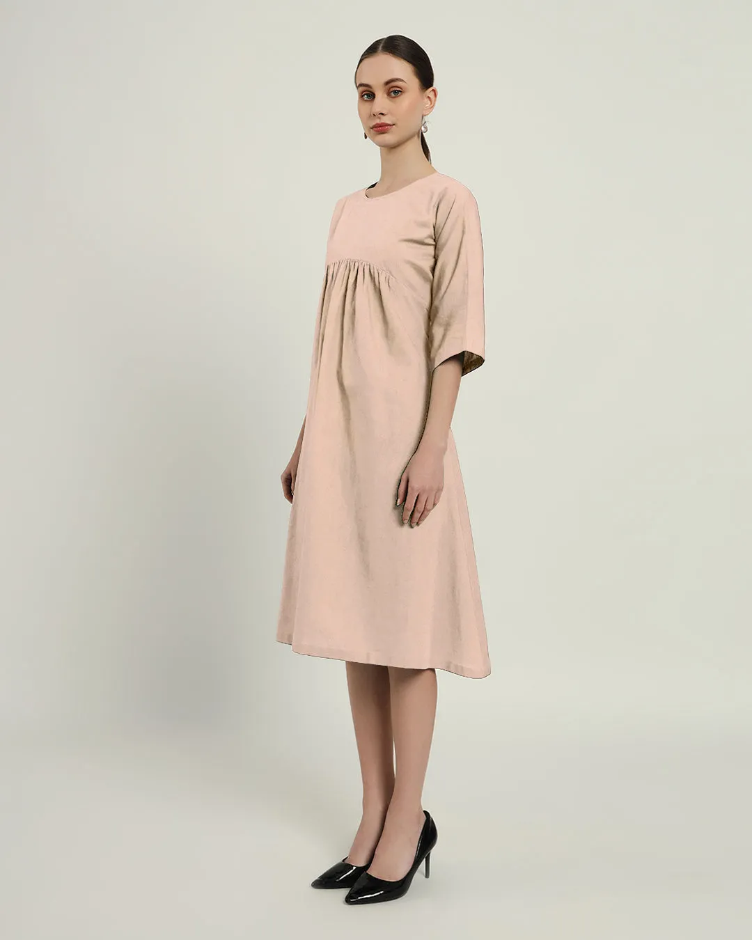 The Monrovia Daisy Bisque Linen Dress