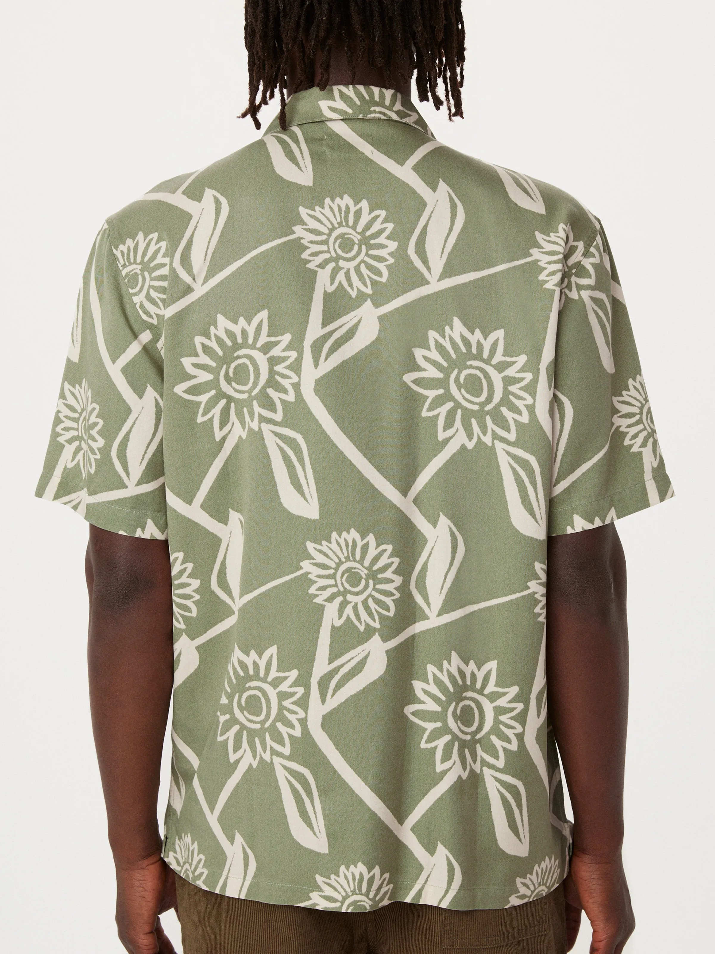 The Print Camp Collar Shirt in Olive Green