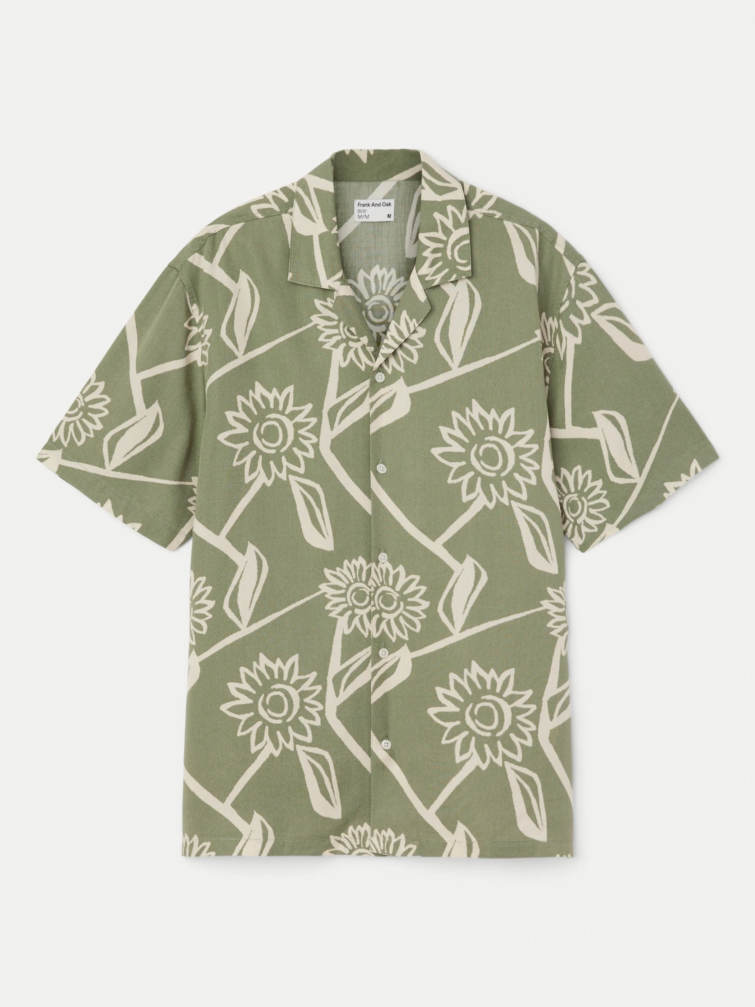 The Print Camp Collar Shirt in Olive Green