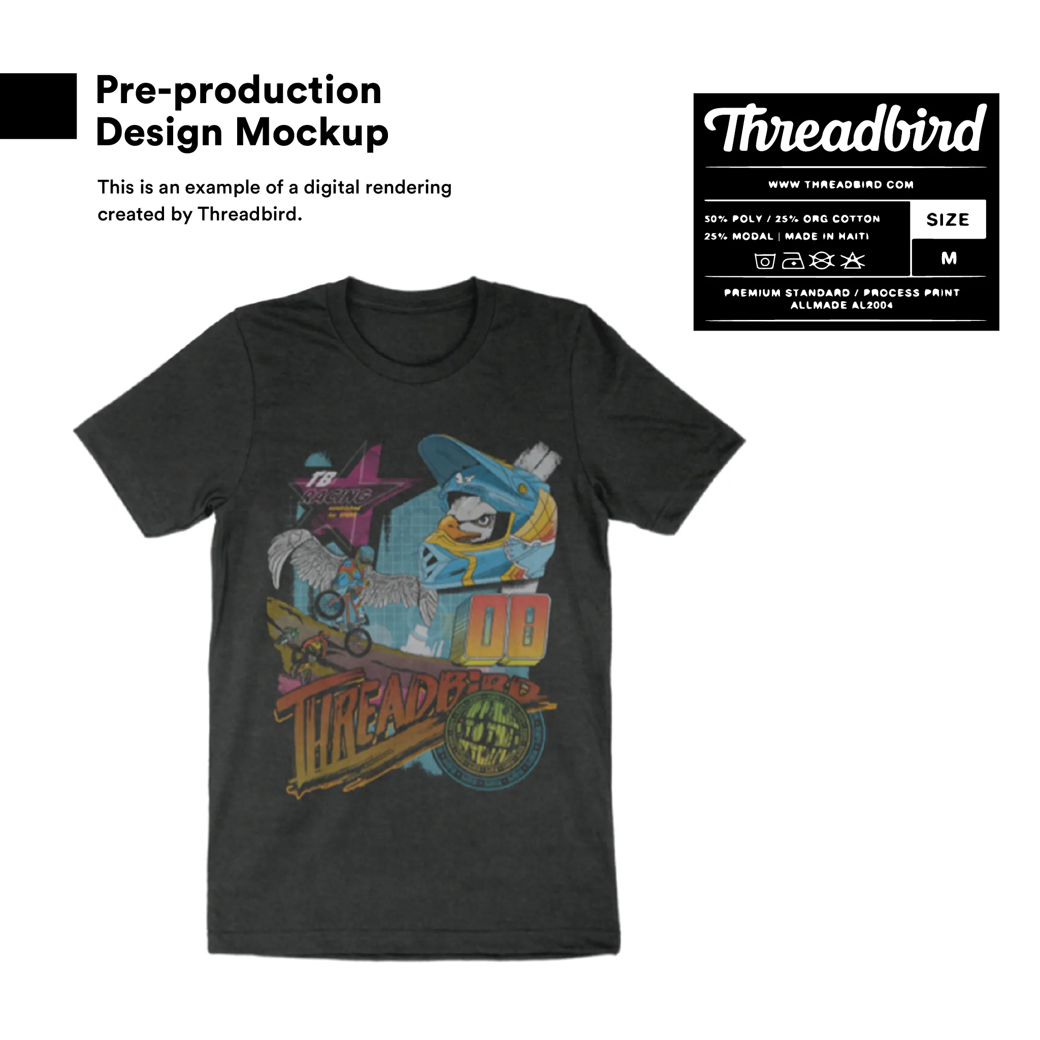 Threadbird Process Print T-shirt (Tri-blend)