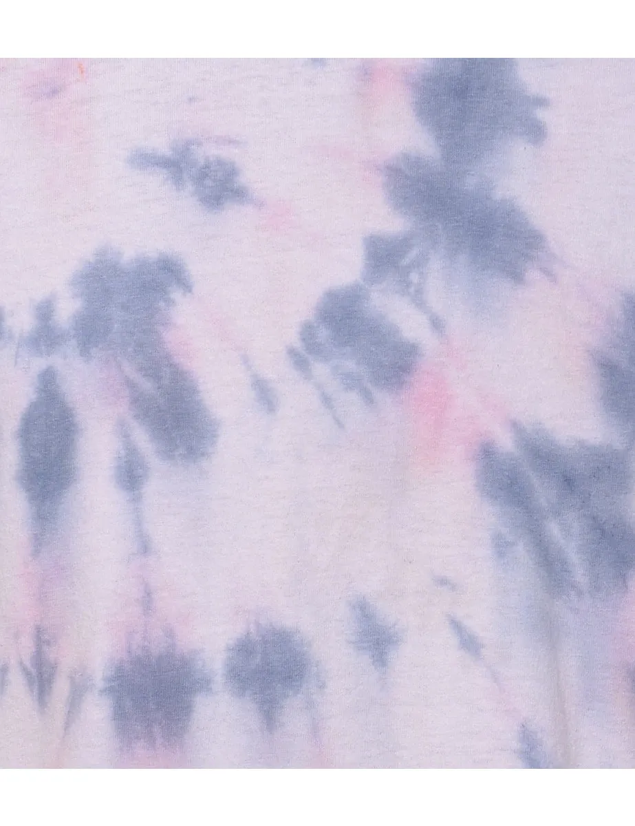 Tie Dye Design Pink & Lilac T-Shirt - M