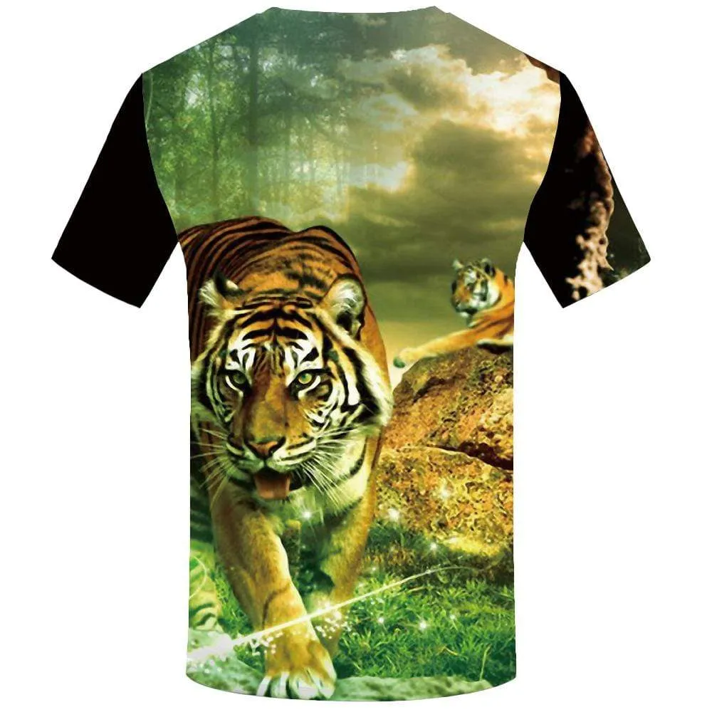 Tiger T shirt Men Forest T-shirt 3d Cloud Tshirts Print Animal T shirts Funny Harajuku Tshirt Anime Mens Fashion Hip hop Unisex