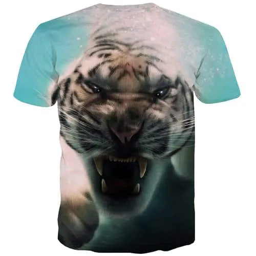 Tiger T shirts Men Animal T-shirts 3d Ferocious Tshirt Printed Hip Hop T shirts Funny Harajuku Tshirt Anime Short Sleeve Fashion