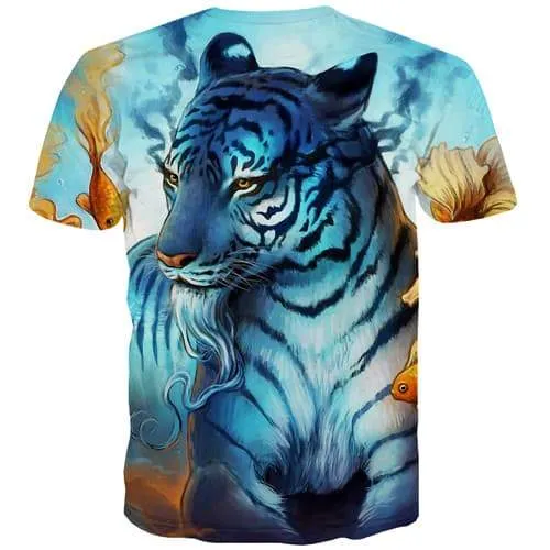 Tiger T shirts Men Animal T-shirts 3d Leopard Tshirts Novelty Cartoon Tshirts Casual Harajuku Shirt Print Short Sleeve Fashion