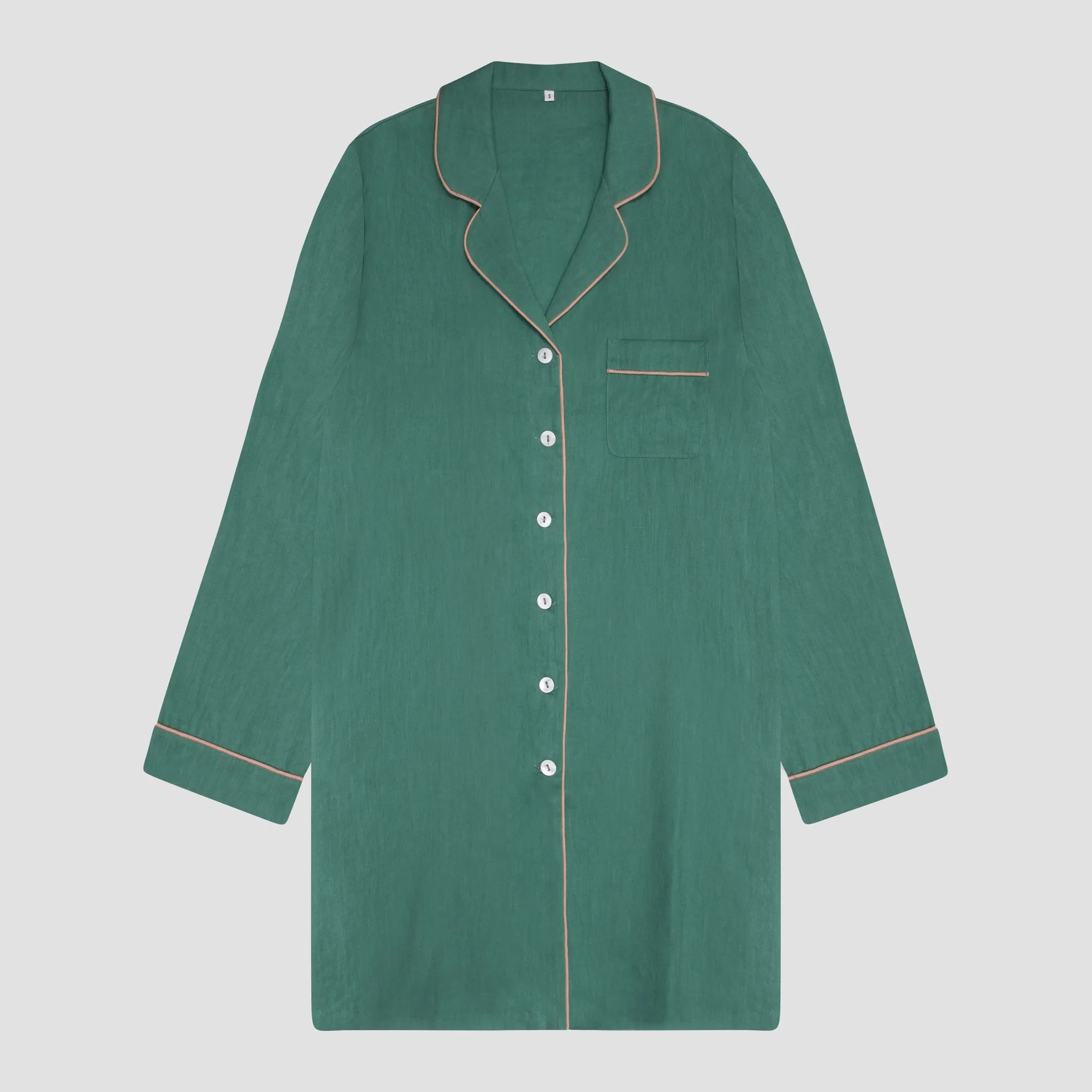 Tranquil Green Linen Women's Night Shirt