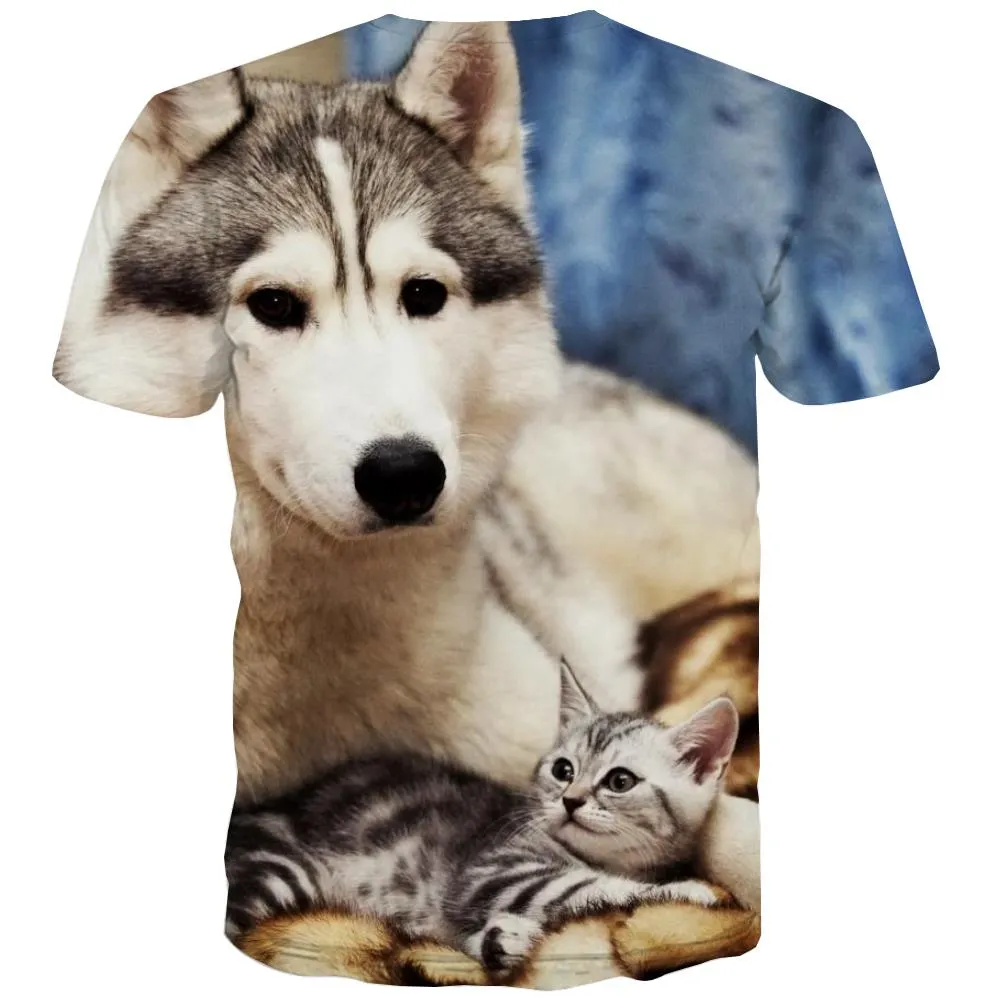 tshirt animaltee top docile petsart costume men cat and dog Cool