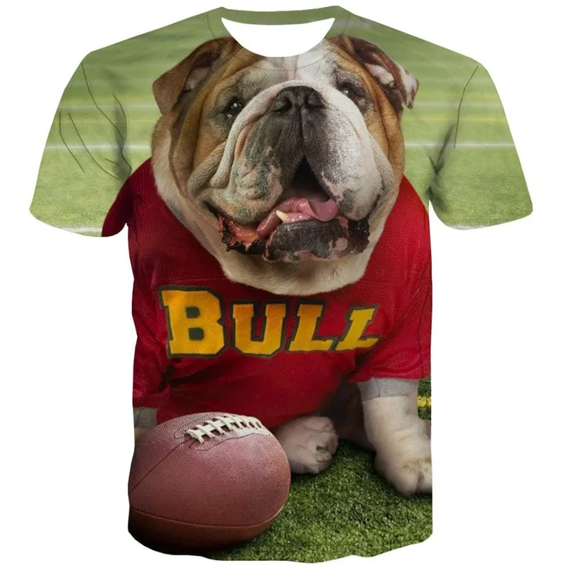 tshirt dog Puppy Cute animal 3D tshirt big Smart dogs male art costume Casual