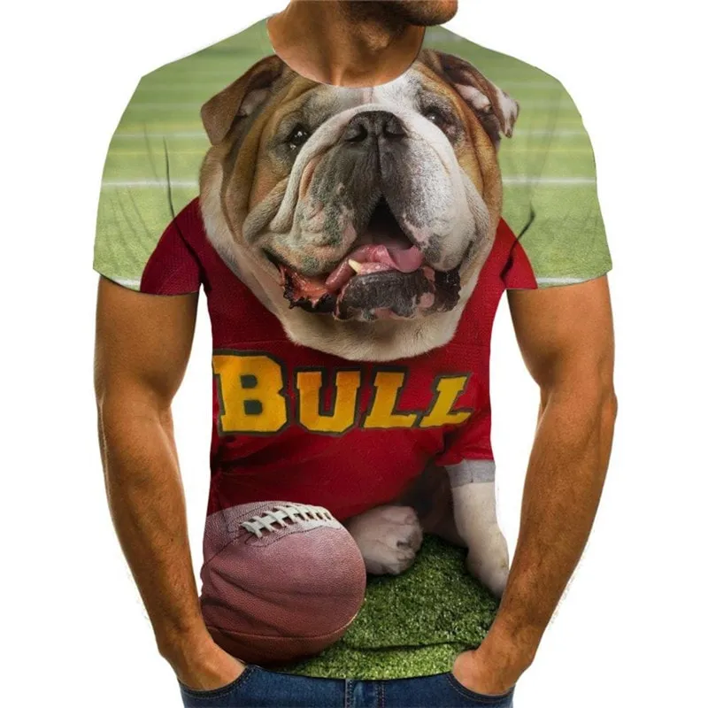 tshirt dog Puppy Cute animal 3D tshirt big Smart dogs male art costume Casual