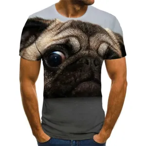 tshirts Pug dog Puppy Cute animal Casual male big Smart dogs art costume Cool