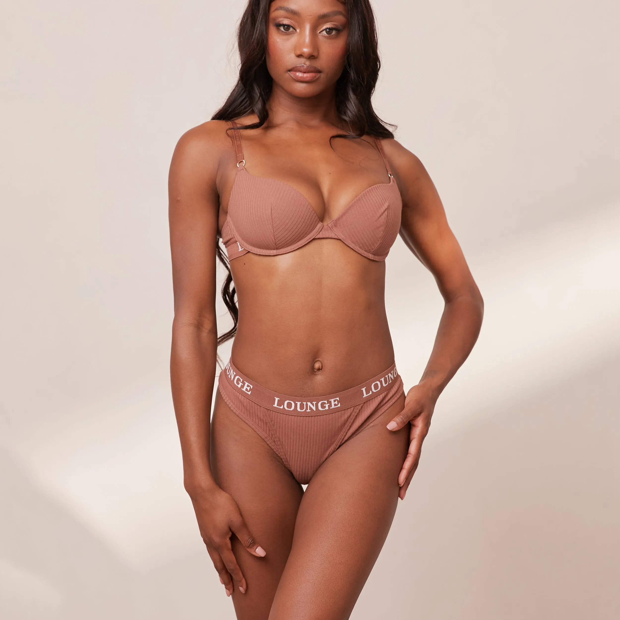 Ultra Comfort Ribbed T-Shirt Bra  - Mocha