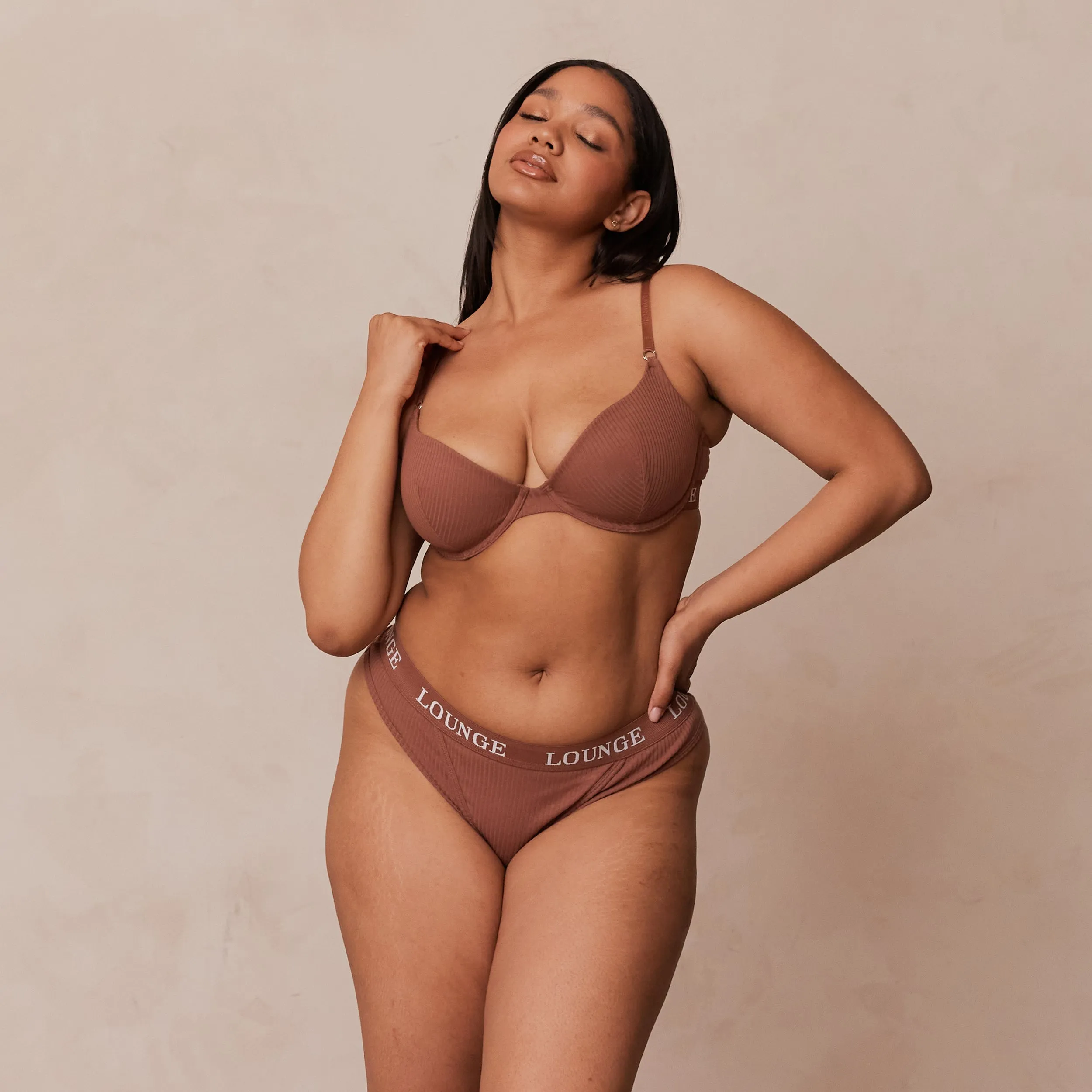 Ultra Comfort Ribbed T-Shirt Bra  - Mocha