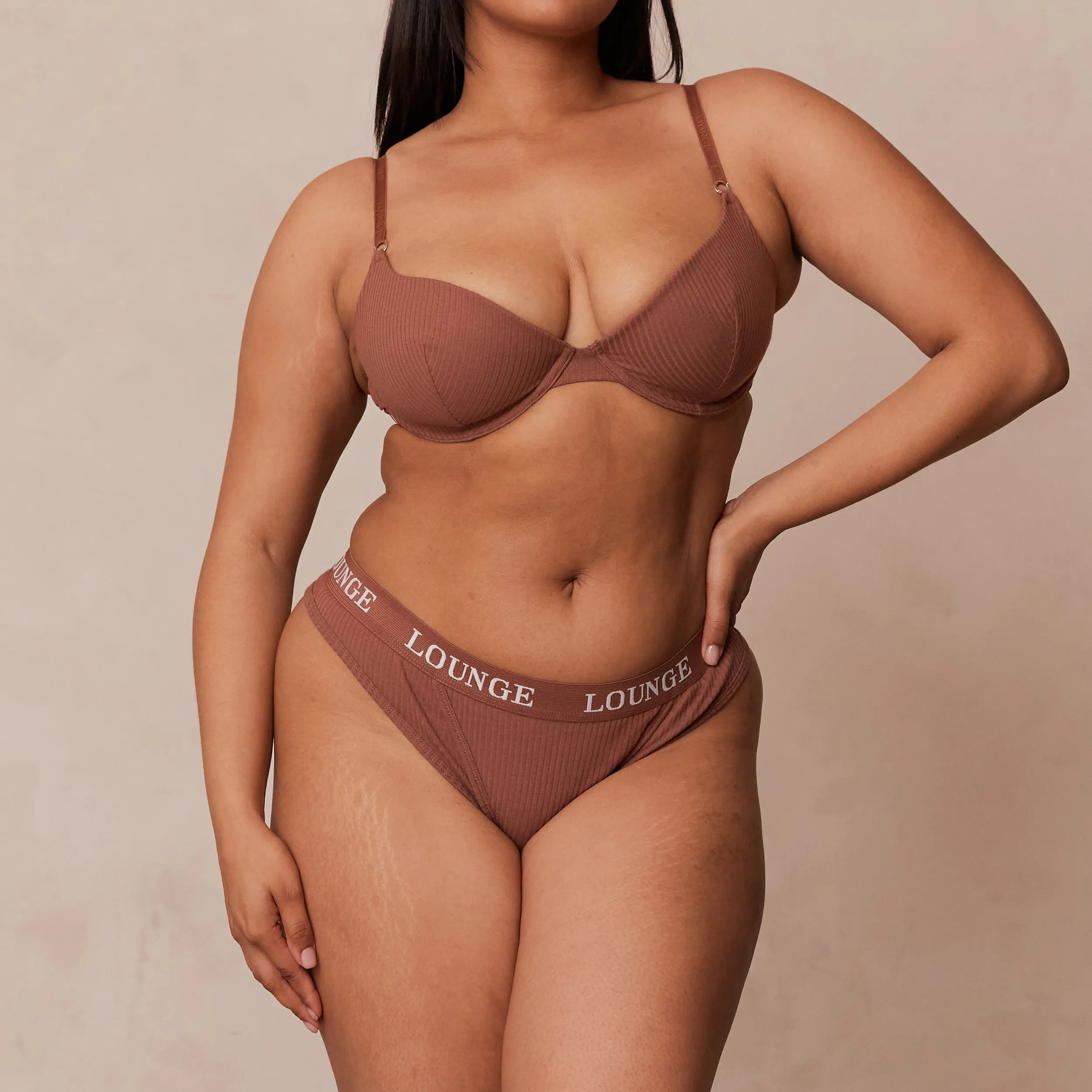 Ultra Comfort Ribbed T-Shirt Bra  - Mocha