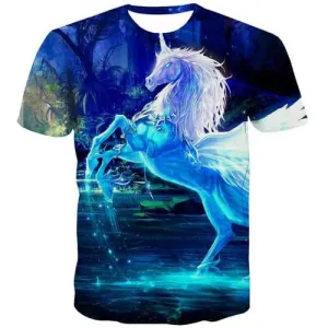 Unicorn T-shirt Men Animal Shirt Print Forest Tshirts Cool Harajuku Tshirts Novelty Colorful Tshirt Anime Short Sleeve summer