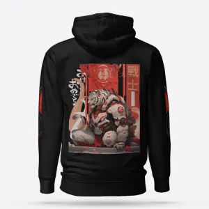 Urban Samurai Pullover Black Graphic Hoodie Premium