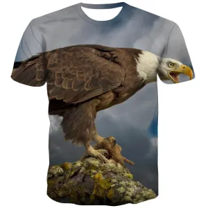 USA T-shirt Men Animal T-shirts 3d Raptor Tshirts Novelty Fly T-shirts Graphic Eagle Shirt Print