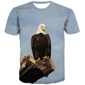 USA T-shirt Men Animal Tshirt Anime Raptor Tshirts Cool Fly T shirts Funny Eagle Tshirts Novelty