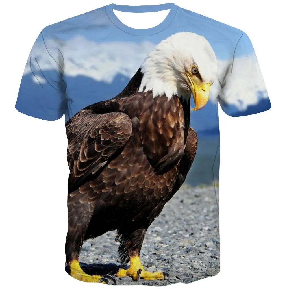 USA T shirts Men Animal Tshirt Printed Raptor T-shirts Graphic Fly Tshirts Novelty Eagle Shirt Print