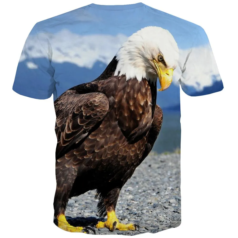 USA T shirts Men Animal Tshirt Printed Raptor T-shirts Graphic Fly Tshirts Novelty Eagle Shirt Print