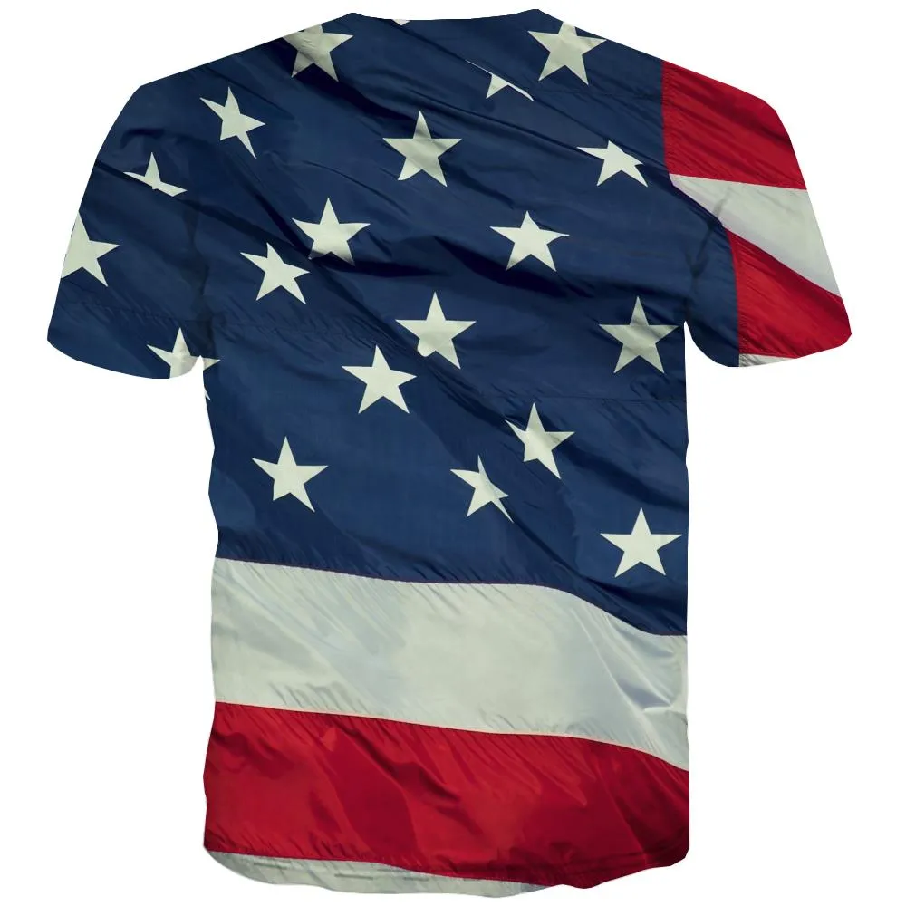 USA T shirts Men Flag T-shirts Graphic Statue T-shirts 3d Country Tshirt Printed