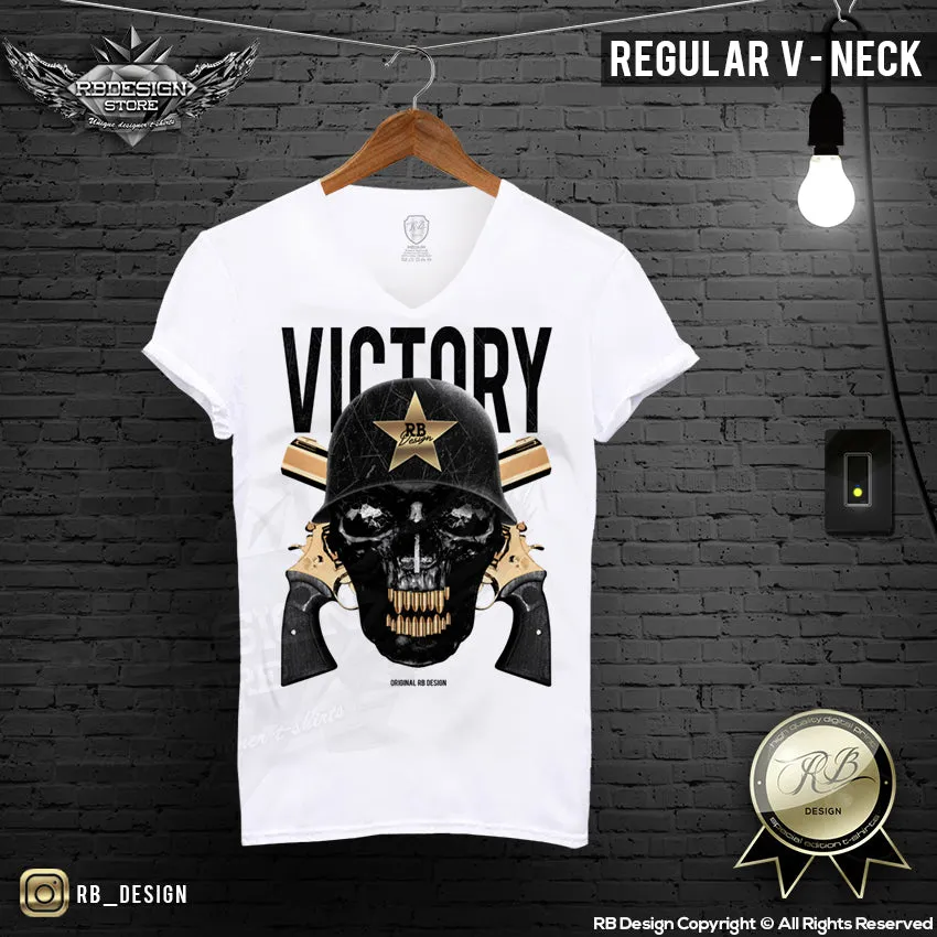 Victory Skull Men's T-shirt Army Warrior Soldier Bullet RB Design Tank Top MD593